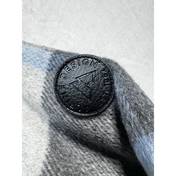 Alpine Design Plaid Wool Blend Zip Jacket Gray Blue Buffalo Check SZ M - Picture 4 of 11